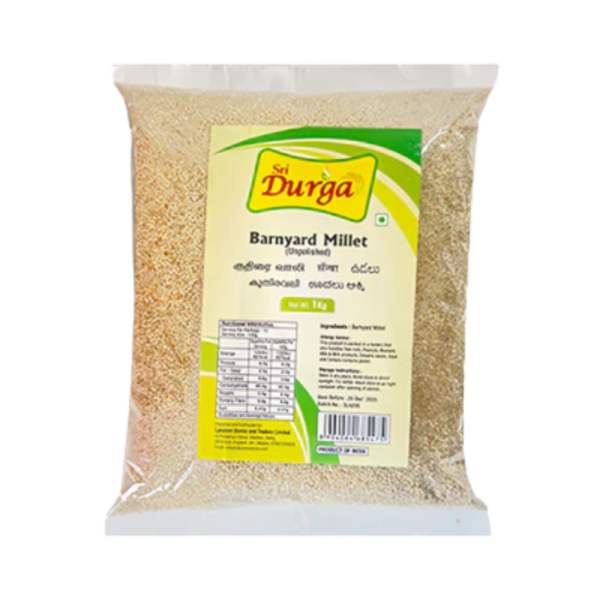SRI DURGA UNPOLISHED MILLET 1KG – KUTHIRAIVALI (BARNYARD MILLET)