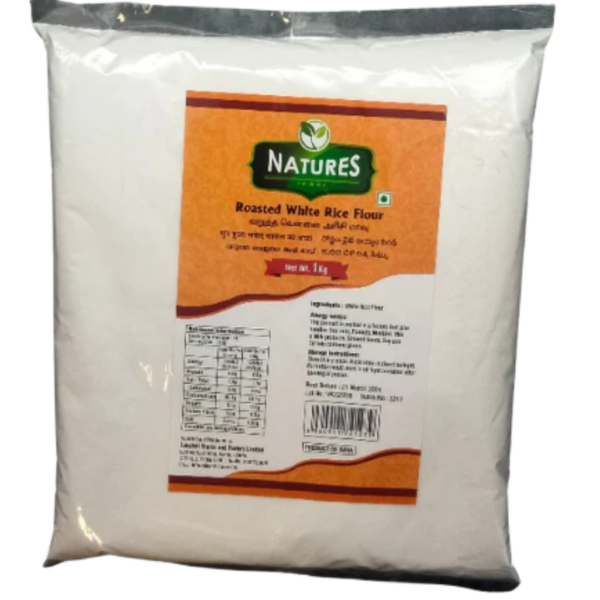 NATURES WHITE RICE FLOUR ROASTED 1KG